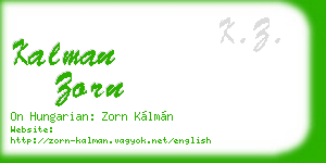 kalman zorn business card