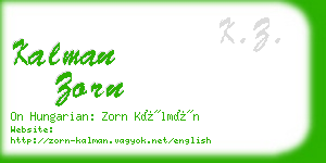 kalman zorn business card